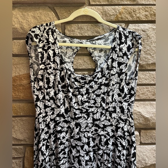 Hot Topic Disney 101 Dalmatians Dog Print Dress Black White Disneyland resort - Picture 6 of 9
